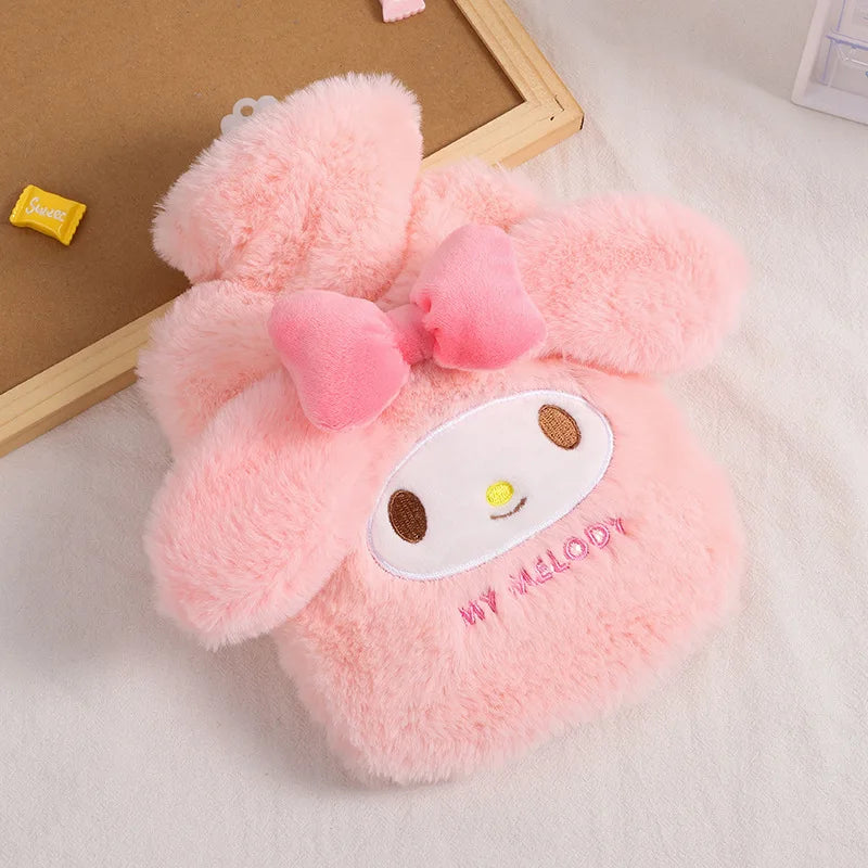 Sanrio Plush Hand Warmer Heat Pack Cute Hello Kitty Kuromi Cinnamoroll Melody Reusable Heating Hot Water Bottle Bag Girls Gifts