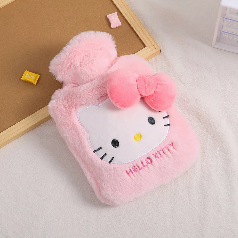 Sanrio Plush Hand Warmer Heat Pack Cute Hello Kitty Kuromi Cinnamoroll Melody Reusable Heating Hot Water Bottle Bag Girls Gifts