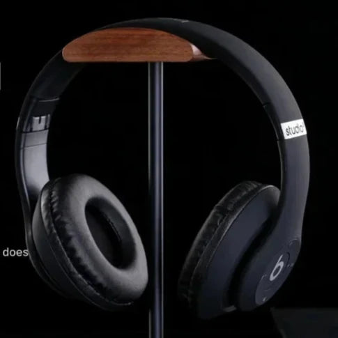 Walnut Wooden Headphone Stand - Classic Display for All Headphone Sizes