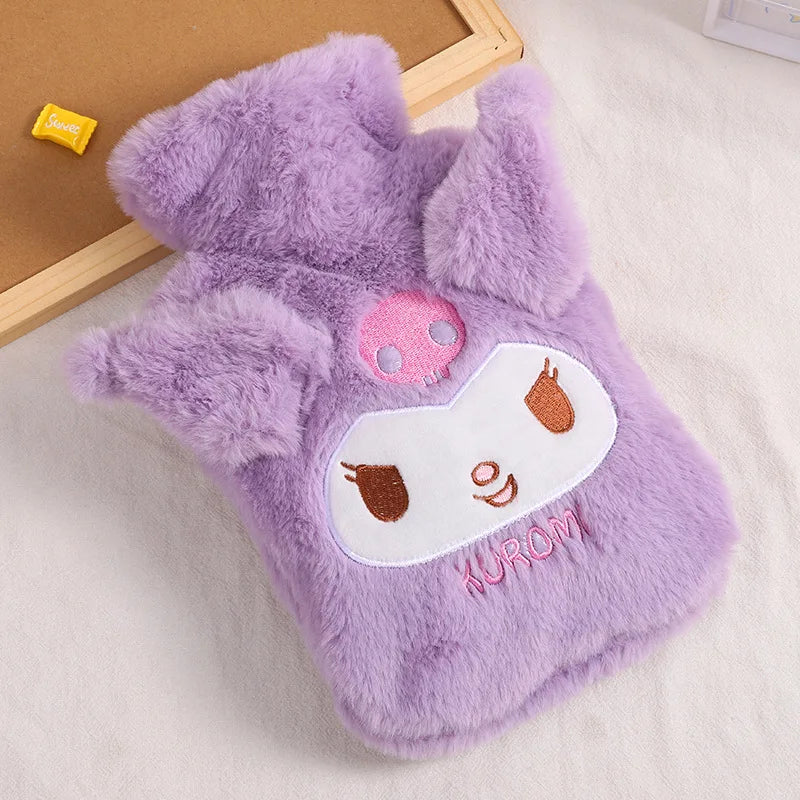 Sanrio Plush Hand Warmer Heat Pack Cute Hello Kitty Kuromi Cinnamoroll Melody Reusable Heating Hot Water Bottle Bag Girls Gifts